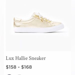 Lilly Pulitzer Gold Metallic Hallie Sneakers. Discontinued